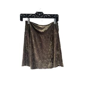Forty Five Y2k  Size S/M Green Velvet Burnout Mini Skirt Forest Fairy Whimsigoth